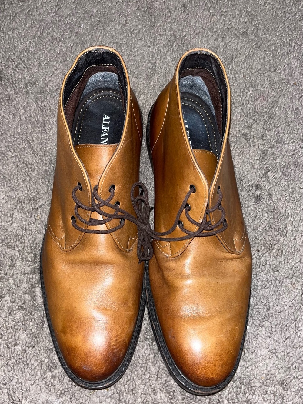 Alfani Men's Cognac Leather Chukka Boots